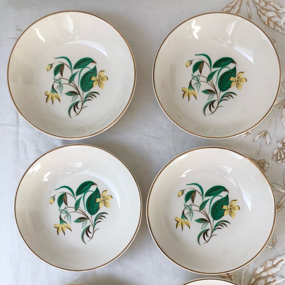 Vintage 1950’s Salem Starlight Yellow Floral Small Bowls Dishes - Picture 6 of 7